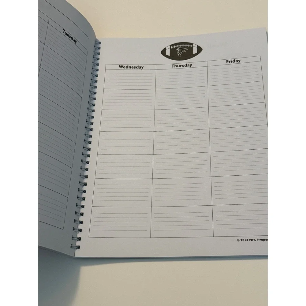 Atlanta‎ Falcons 8.3'' x 11'' Teacher Record Book Lesson Plan Undated Football